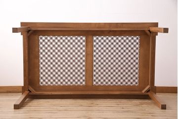 【オーダー注文・受注生産商品】レーザー組子入りダイニングテーブル　七宝文様(4人掛け、食卓)