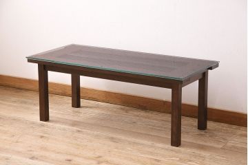 【オーダー注文・受注生産商品】レーザー組子入りセンターテーブル　三重菱文様(ローテーブル、リビングテーブル)