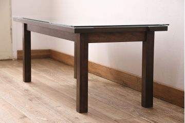 【オーダー注文・受注生産商品】レーザー組子入りセンターテーブル　三重菱文様(ローテーブル、リビングテーブル)