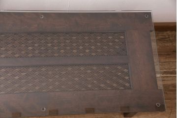 【オーダー注文・受注生産商品】レーザー組子入りセンターテーブル　三重菱文様(ローテーブル、リビングテーブル)