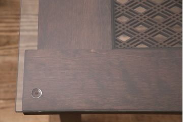 【オーダー注文・受注生産商品】レーザー組子入りセンターテーブル　三重菱文様(ローテーブル、リビングテーブル)