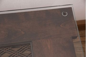 【オーダー注文・受注生産商品】レーザー組子入りセンターテーブル　三重菱文様(ローテーブル、リビングテーブル)