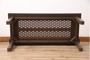 【オーダー注文・受注生産商品】レーザー組子入りセンターテーブル　三重菱文様(ローテーブル、リビングテーブル)