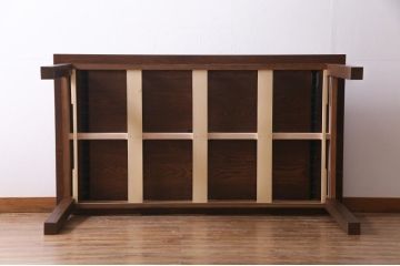 【オーダー注文・受注生産商品】両面引出し付きダイニングテーブル　4人掛け　オーク材(6人掛け、食卓、作業台、机)
