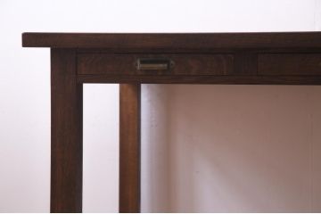 【オーダー注文・受注生産商品】両面引出し付きダイニングテーブル　6人掛け　オーク材(8人掛け、食卓、作業台、机)