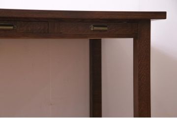 【オーダー注文・受注生産商品】両面引出し付きダイニングテーブル　6人掛け　オーク材(8人掛け、食卓、作業台、机)