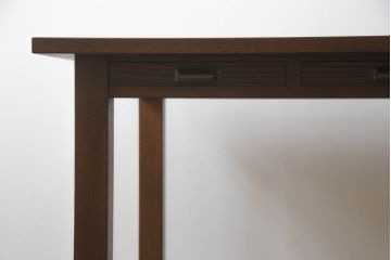 【オーダー注文・受注生産商品】両面引出し付きダイニングテーブル　2人掛け　オーク材(4人掛け、食卓、作業台、机)
