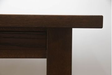 【オーダー注文・受注生産商品】両面引出し付きダイニングテーブル　2人掛け　オーク材(4人掛け、食卓、作業台、机)