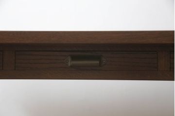 【オーダー注文・受注生産商品】両面引出し付きダイニングテーブル　2人掛け　オーク材(4人掛け、食卓、作業台、机)