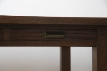 【オーダー注文・受注生産商品】両面引出し付きダイニングテーブル　2人掛け　オーク材(4人掛け、食卓、作業台、机)