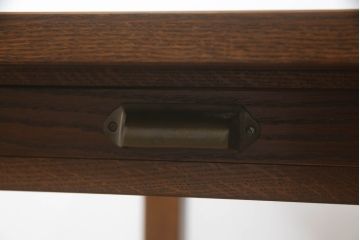 【オーダー注文・受注生産商品】両面引出し付きダイニングテーブル　2人掛け　オーク材(4人掛け、食卓、作業台、机)
