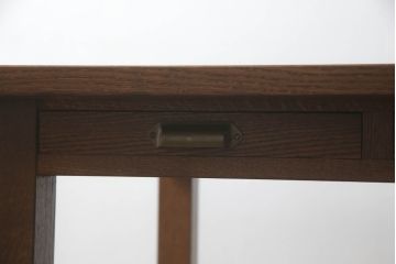 【オーダー注文・受注生産商品】両面引出し付きダイニングテーブル　2人掛け　オーク材(4人掛け、食卓、作業台、机)