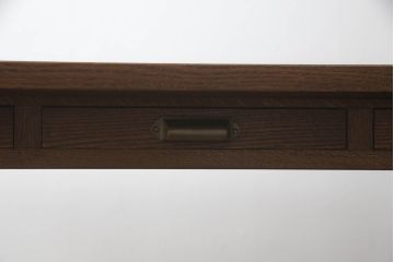 【オーダー注文・受注生産商品】両面引出し付きダイニングテーブル　2人掛け　オーク材(4人掛け、食卓、作業台、机)