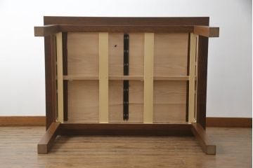 【オーダー注文・受注生産商品】両面引出し付きダイニングテーブル　2人掛け　オーク材(4人掛け、食卓、作業台、机)