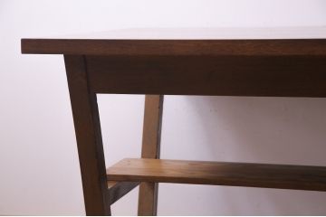 【オーダー注文・受注生産商品】棚付きダイニングテーブル　2人掛け(4人掛け、食卓、作業台、机)