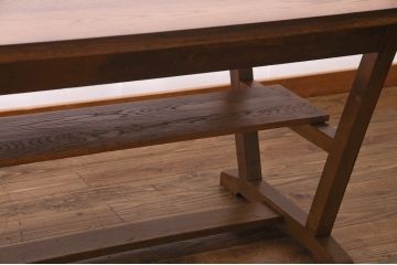 【オーダー注文・受注生産商品】棚付きダイニングテーブル　6人掛け(8人掛け、食卓、作業台、机)
