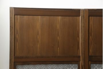 【オーダー注文・受注生産商品】ラフジュ工房オリジナル　レーザー組子が和モダンな雰囲気を醸し出す組子帯戸4枚セット(板戸、引き戸、ガラス戸、組子細工、建具)