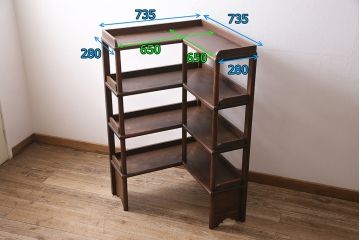 【オーダー注文・受注生産商品】ラフジュ工房オリジナル　L字型で空間の仕切りにも活躍しそうなラック(コーナーラック、飾り棚、オープンラック)