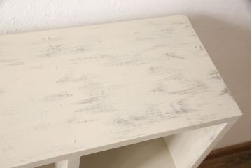 【オーダー注文・受注生産商品】ラフジュ工房オリジナル　エイジングの効いたペイントがシャビーな雰囲気を醸し出すマス目棚(飾り棚、収納棚、本棚、オープンラック)