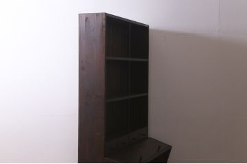 【オーダー注文・受注生産商品】ラフジュ工房オリジナル　落ち着きのある色合いが大人の雰囲気を醸し出す収納棚(飾り棚、本棚、オープンラック)
