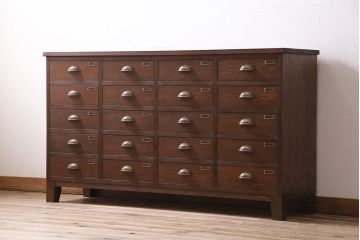 【オーダー注文・受注生産商品】ラフジュ工房オリジナル　引き出し20杯　レトロな佇まいが魅力的な脚付きチェスト(サイドチェスト、サイドボード、引き出し)