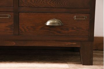 【オーダー注文・受注生産商品】ラフジュ工房オリジナル　引き出し20杯　レトロな佇まいが魅力的な脚付きチェスト(サイドチェスト、サイドボード、引き出し)