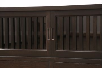 【オーダー注文・受注生産商品】ラフジュ工房オリジナル　縦格子の引き戸が和モダンな趣を感じさせるローボード(収納棚、戸棚、サイドボード)