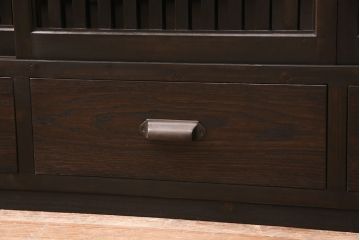 【オーダー注文・受注生産商品】ラフジュ工房オリジナル　縦格子の引き戸が和モダンな趣を感じさせるローボード(収納棚、戸棚、サイドボード)