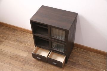 【オーダー注文・受注生産商品】ラフジュ工房オリジナル　コンパクトなサイズ感のキャビネット(水屋箪笥、収納棚、食器棚、戸棚)