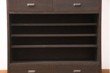 【オーダー注文・受注生産商品】ラフジュ工房オリジナル　和モダンなお部屋づくりにぴったりの水屋箪笥(食器棚、収納棚、戸棚、キャビネット)