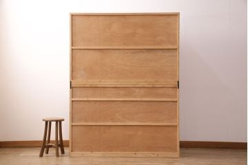 【オーダー注文・受注生産商品】ラフジュ工房オリジナル　素朴な木の風合いを楽しめる食器棚(収納棚、戸棚、キャビネット)
