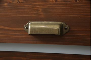 【オーダー注文・受注生産商品】ラフジュ工房オリジナル　くすんだ水色と茶色の組み合わせがかわいらしいパタパタ収納棚(キャビネット、下駄箱、ロッカー)