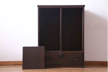 【オーダー注文・受注生産商品】ラフジュ工房オリジナル　明治大正期の引き出しを活用した収納棚(シェルフ、飾り棚、サイドボード)