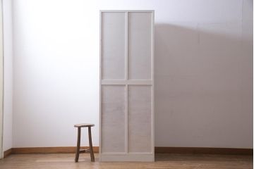 【オーダー注文・受注生産商品】ラフジュ工房オリジナル　ヒノキ無垢材・ヒバ材　気泡ガラスがレトロな2人用ペイントロッカー(収納棚、戸棚、ワードローブ)