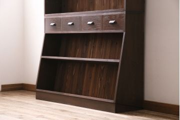 【オーダー注文・受注生産商品】ラフジュ工房オリジナル　すっきりとしたデザインが使い勝手のよい2段重ねのブックシェルフ(本棚、収納棚、ウッドシェルフ)