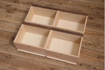 【オーダー注文・受注生産商品】ラフジュ工房オリジナル　すっきりとしたデザインが使い勝手のよい2段重ねのブックシェルフ(本棚、収納棚、ウッドシェルフ)