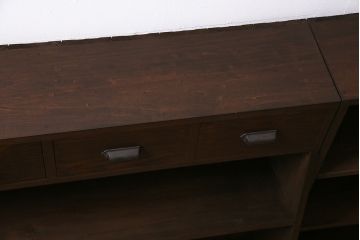 【オーダー注文・受注生産商品】ラフジュ工房オリジナル　すっきりとしたデザインが使い勝手のよい2段重ねのブックシェルフ(本棚、収納棚、ウッドシェルフ)