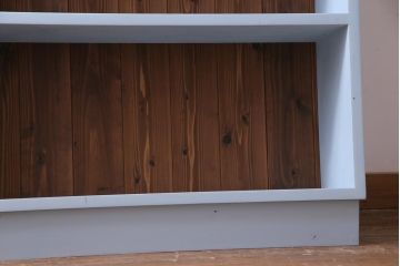【オーダー注文・受注生産商品】ラフジュ工房オリジナル　ペイント家具　古材使用　くすんだカラーが魅力的な薄型ブックシェルフ(収納棚、本棚、ウッドシェルフ)