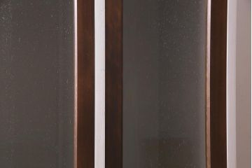 【オーダー注文・受注生産商品】ラフジュ工房オリジナル　ペイント家具　ヒノキ無垢材・ヒバ材　気泡ガラス入り　バイカラーがお洒落な2人用ロッカー(収納棚、戸棚、ワードローブ)