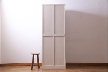 【オーダー注文・受注生産商品】ラフジュ工房オリジナル　ペイント家具　ヒノキ無垢材・ヒバ材　気泡ガラス入り　バイカラーがお洒落な2人用ロッカー(収納棚、戸棚、ワードローブ)