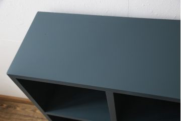 【オーダー注文・受注生産商品】ラフジュ工房オリジナル　ペイント家具　ヒノキ材　レトロな雰囲気を醸し出すマス目棚(飾り棚、収納棚、本棚、オープンラック)