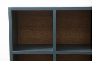 【オーダー注文・受注生産商品】ラフジュ工房オリジナル　ペイント家具　ヒノキ材　レトロな雰囲気を醸し出すマス目棚(飾り棚、収納棚、本棚、オープンラック)