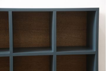 【オーダー注文・受注生産商品】ラフジュ工房オリジナル　ペイント家具　ヒノキ材　レトロな雰囲気を醸し出すマス目棚(飾り棚、収納棚、本棚、オープンラック)