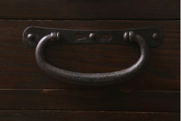 【オーダー注文・受注生産商品】ラフジュ工房オリジナル　古金具リメイク　前板栗材　ヒノキ材　サイドチェストにも使える便利な小引き出し(小物収納、サイドチェスト)