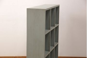 【オーダー注文・受注生産商品】ラフジュ工房オリジナル　アンティーク風ペイント家具　ヒノキ材　くすみがかった色味がおしゃれなマス目棚(飾り棚、収納棚、本棚、オープンラック)