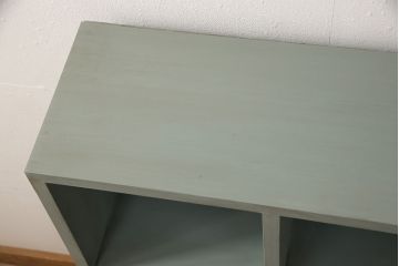 【オーダー注文・受注生産商品】ラフジュ工房オリジナル　アンティーク風ペイント家具　ヒノキ材　くすみがかった色味がおしゃれなマス目棚(飾り棚、収納棚、本棚、オープンラック)