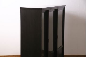 【オーダー注文・受注生産商品】ラフジュ工房オリジナル　レーザー組子入り　ペイント　七宝文様が上品な和の趣を感じさせるガラス戸棚(書院戸、収納棚、キャビネット、食器棚)