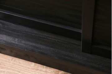 【オーダー注文・受注生産商品】ラフジュ工房オリジナル　レーザー組子入り　ペイント　七宝文様が上品な和の趣を感じさせるガラス戸棚(書院戸、収納棚、キャビネット、食器棚)