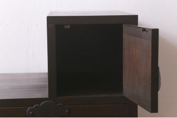 【オーダー注文・受注生産商品】ラフジュ工房オリジナル　古金具リメイク　巾着金具　4段階段箪笥(階段タンス、和たんす、引き出し)