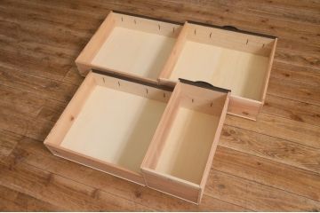 【オーダー注文・受注生産商品】ラフジュ工房オリジナル　古金具リメイク　月見うさぎ　4段階段箪笥(階段タンス、和たんす、引き出し)